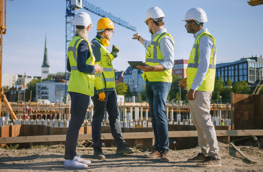 four florida general contractors overseeing work at a construction site