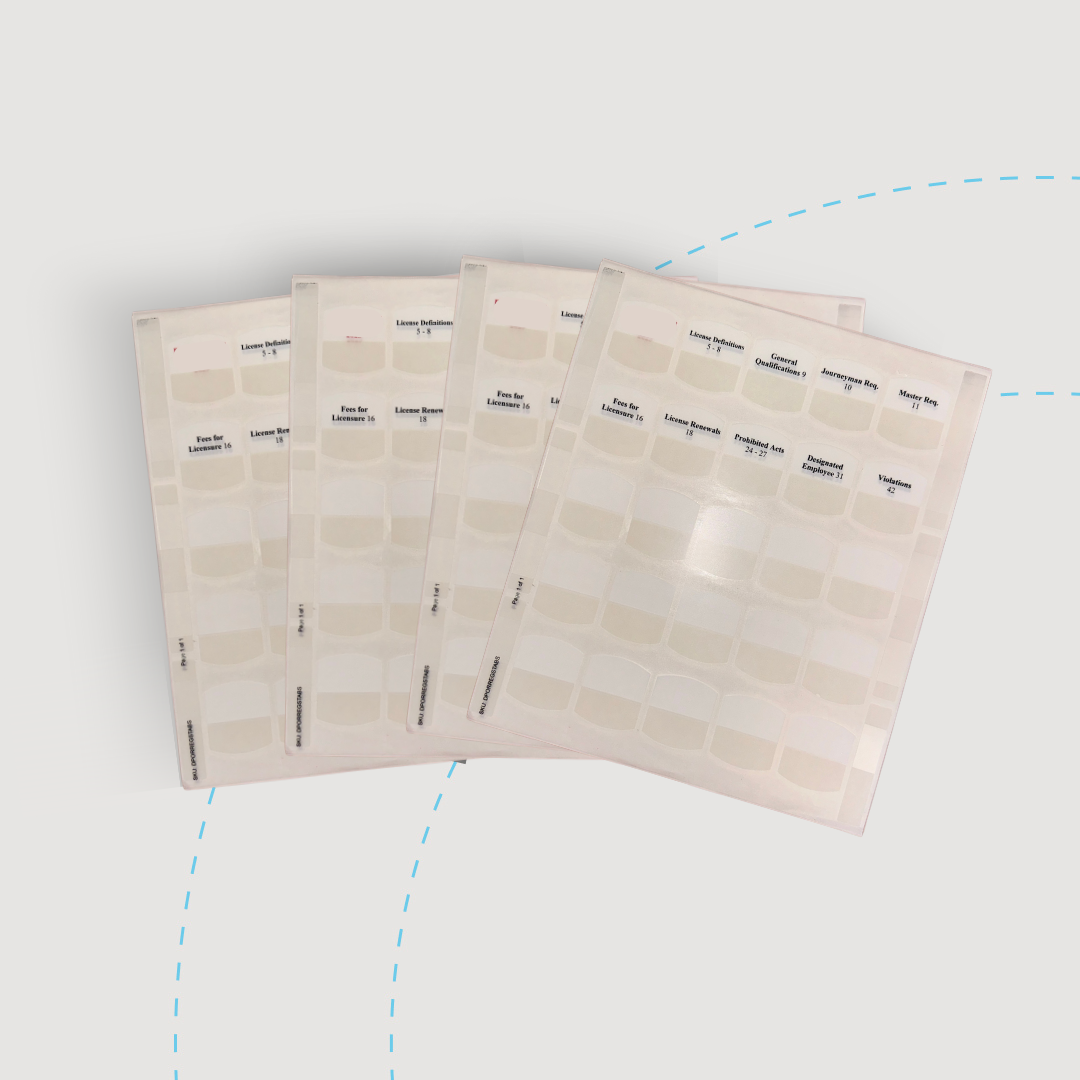 Tabs for West Virginia Electrical Contractor Exam