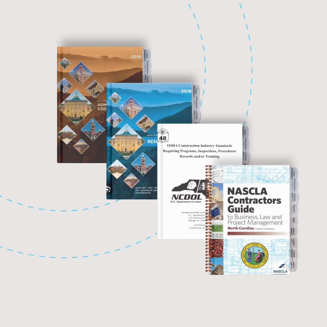 North Carolina Residential Contractor Exam Tabbed and Highlighted Book Bundle