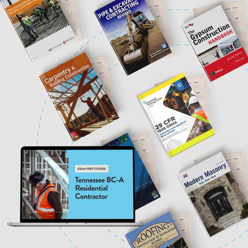 Online Package: Tennessee BC-A Residential Contractor Exam Prep