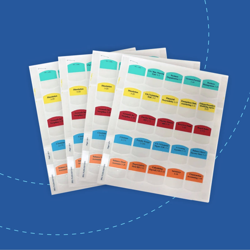 Tabs for New Jersey Business Law Exam