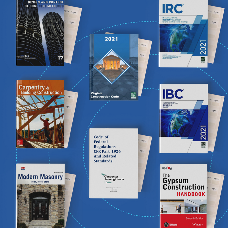 Virginia Commercial Improvement Contractor (CIC) Exam Book and Tab Set