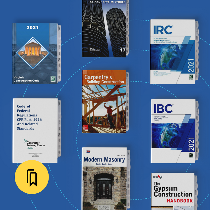 Virginia Commercial Improvement Contractor (CIC) Exam Tabbed and Highlighted Book Bundle