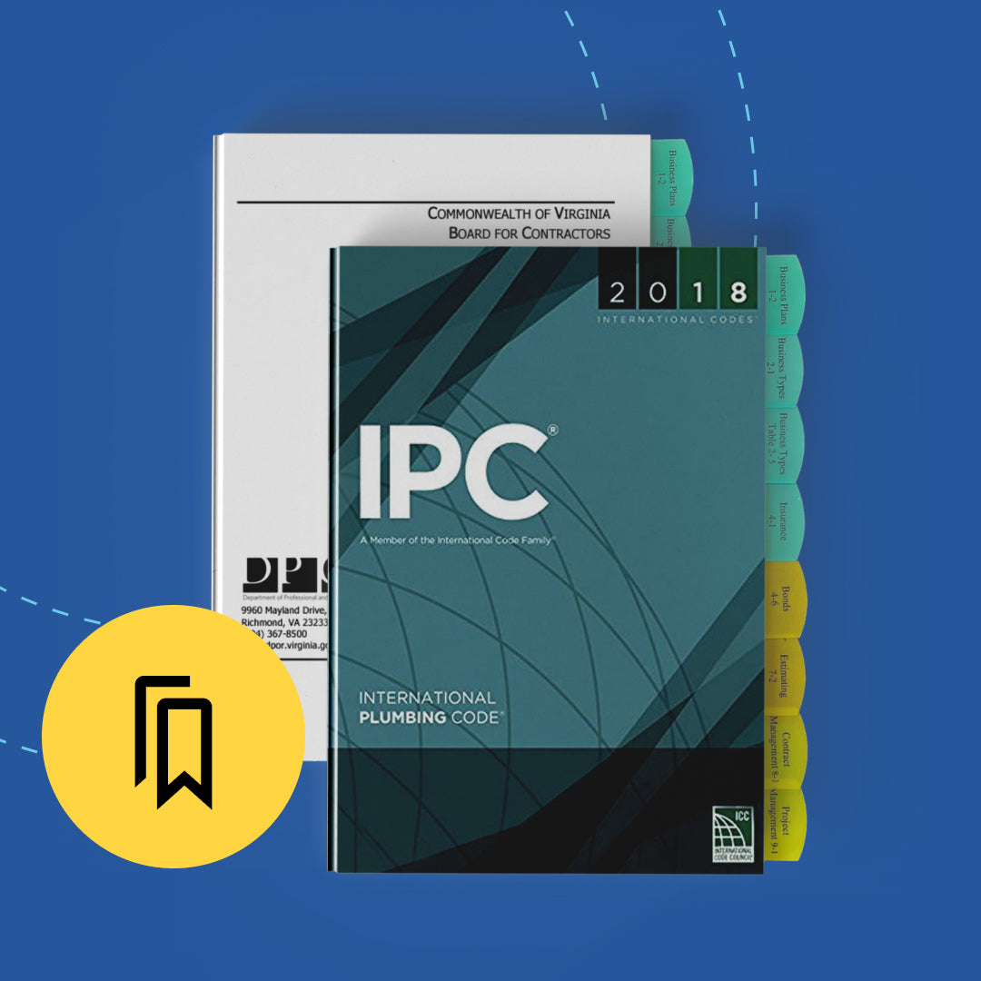 Virginia Plumber (PLU) Exam Tabbed and Highlighted Book Bundle