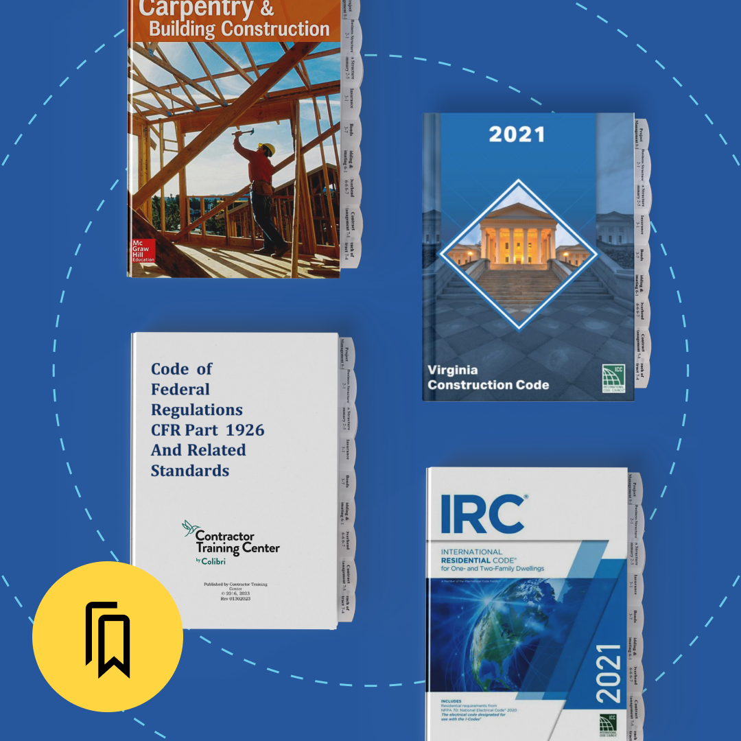 Virginia Residential Building Contractor (RBC) Tabbed and Highlighted Book Bundle