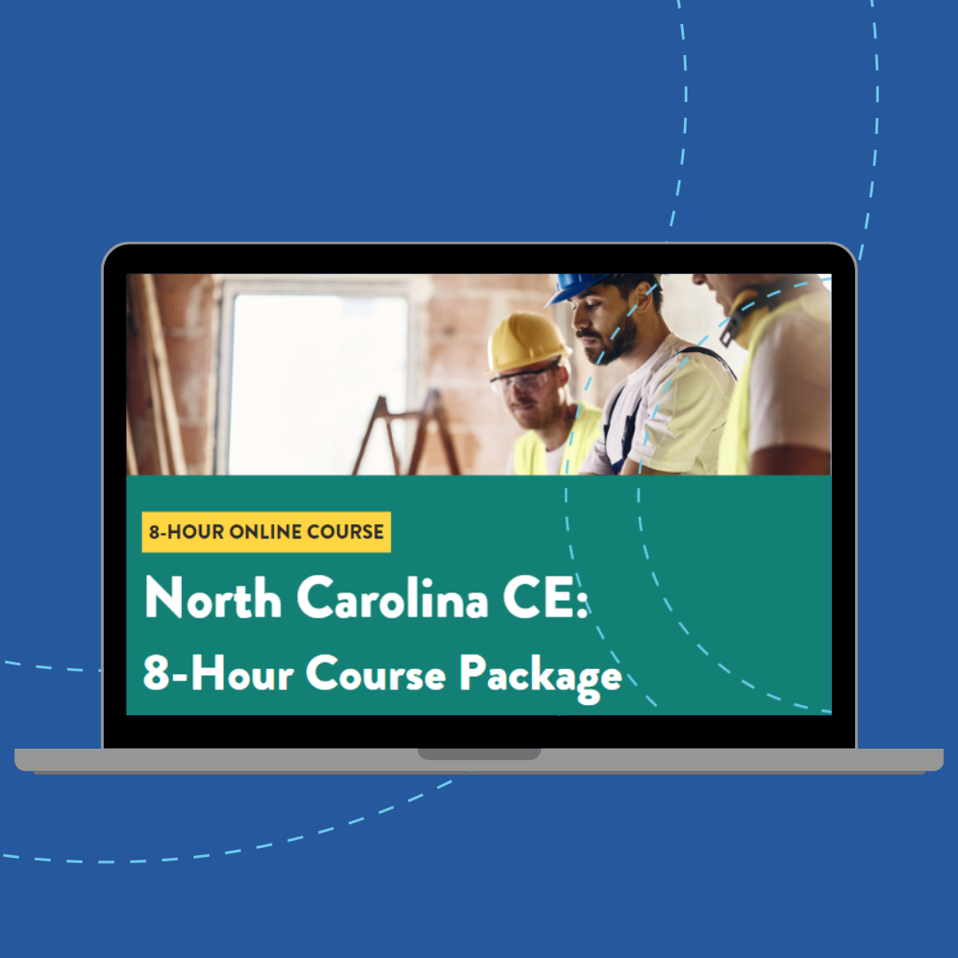 North Carolina General Contractor Continuing Education: 8-Hour Package for 2026 Renewals